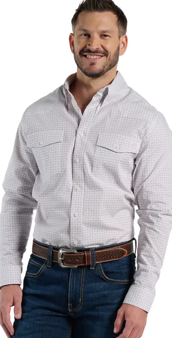 American Paint Mens Woven Shirt^Justin Boots Cheap