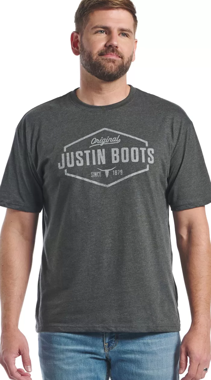 Justin Men's Hexagon Outline Tee^Justin Boots Fashion