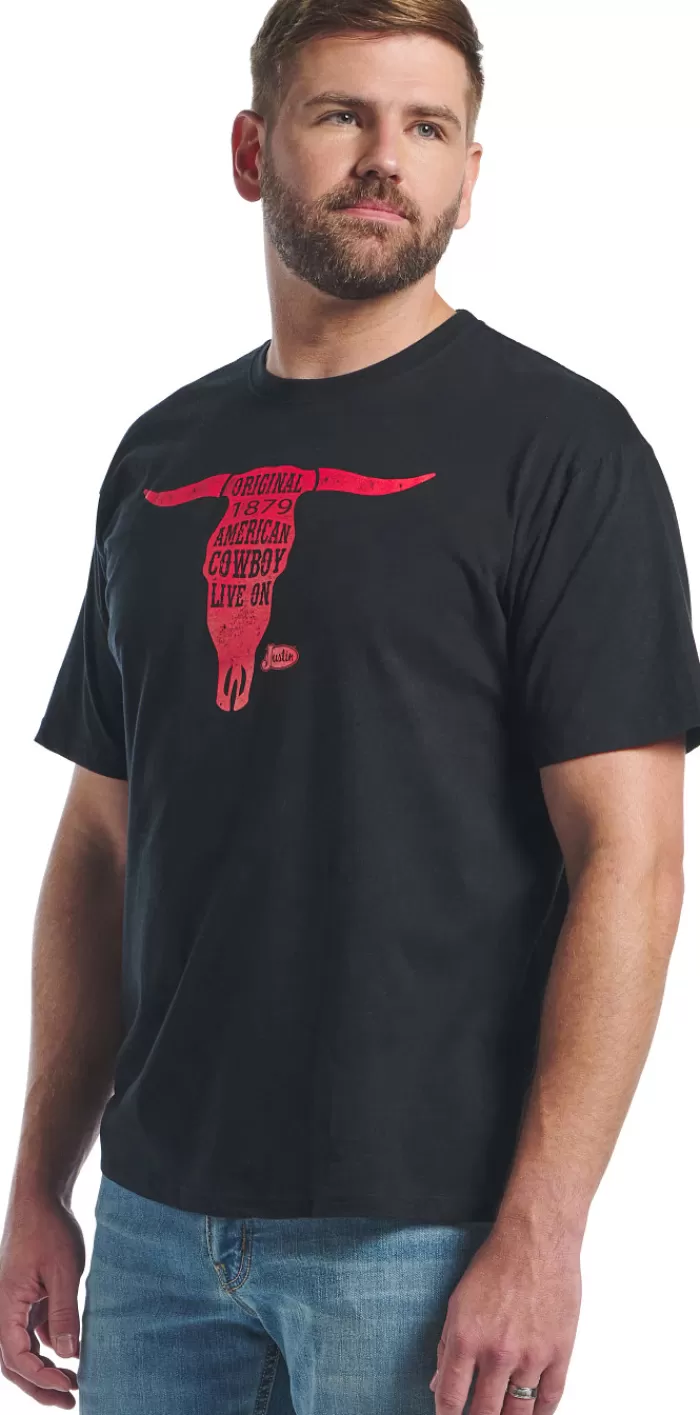 Men's Cowboy Live On Tee^Justin Boots Cheap