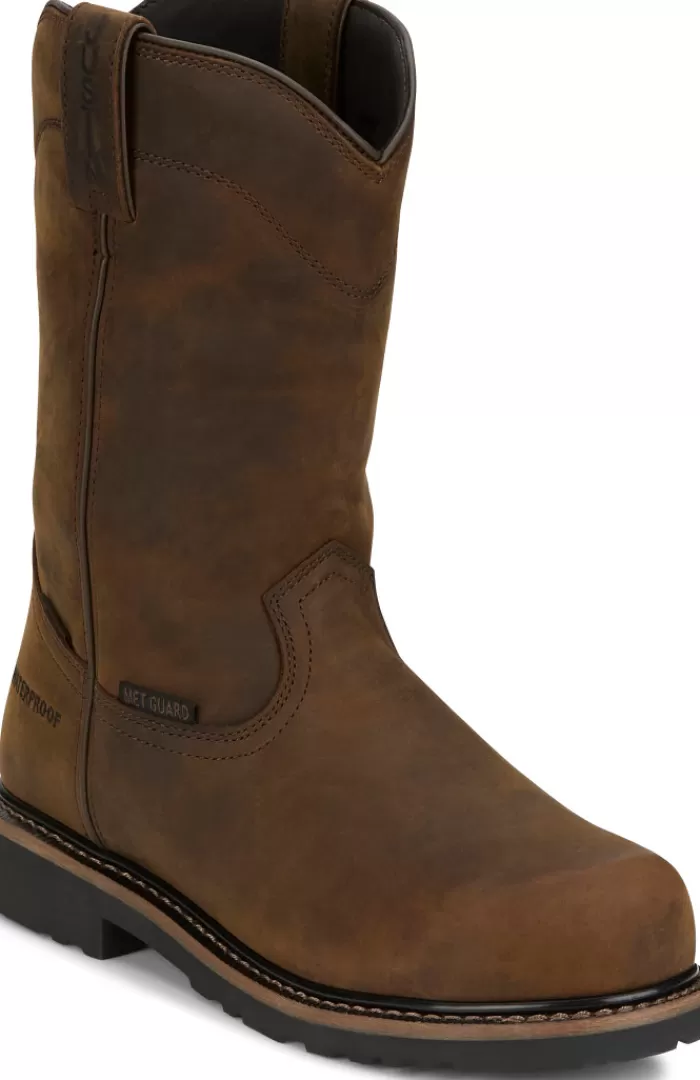 Pulley 10" Waterproof Met Guard Comp Toe^Justin Boots Shop